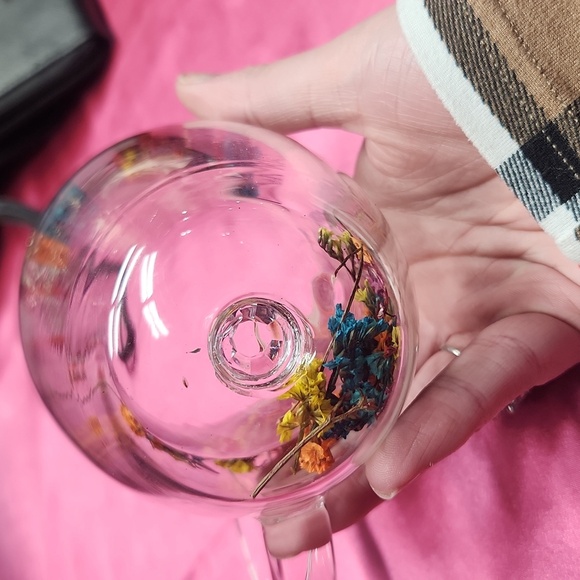 Floral tea cup with moving dried flowers 12oz - Picture 6 of 6